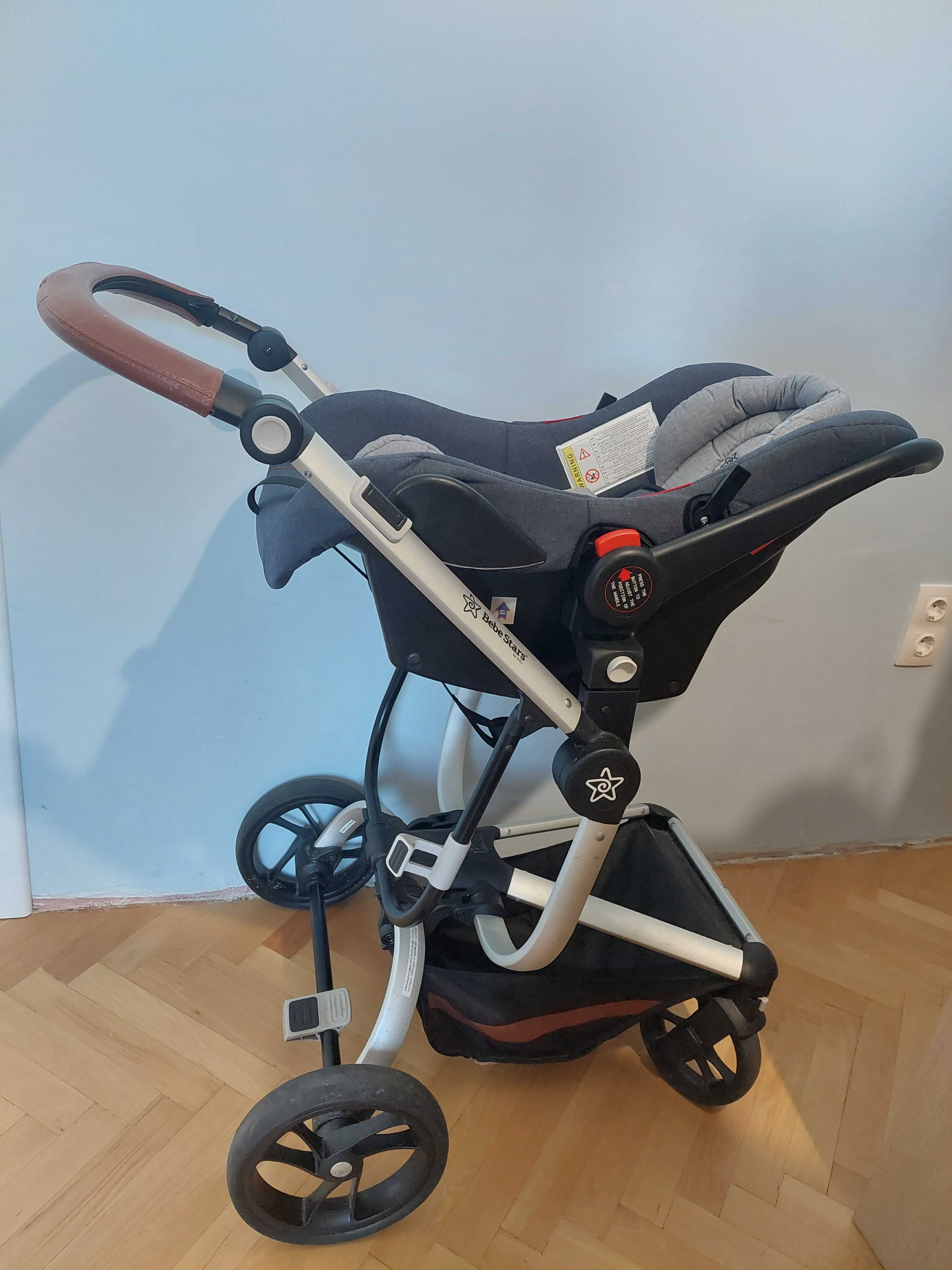Бебешка количка,Bebe Stars,Torro 3 в 1,синя 360Т-188+ПОДАРЪК Дъждобран