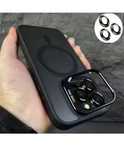 Iphone 16/PRO/MAX/PLUS Husa Magsafe Stand si Folie Camera Neagra