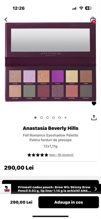 Paleta farduri Anastasia Beverly Hills Fall Romance