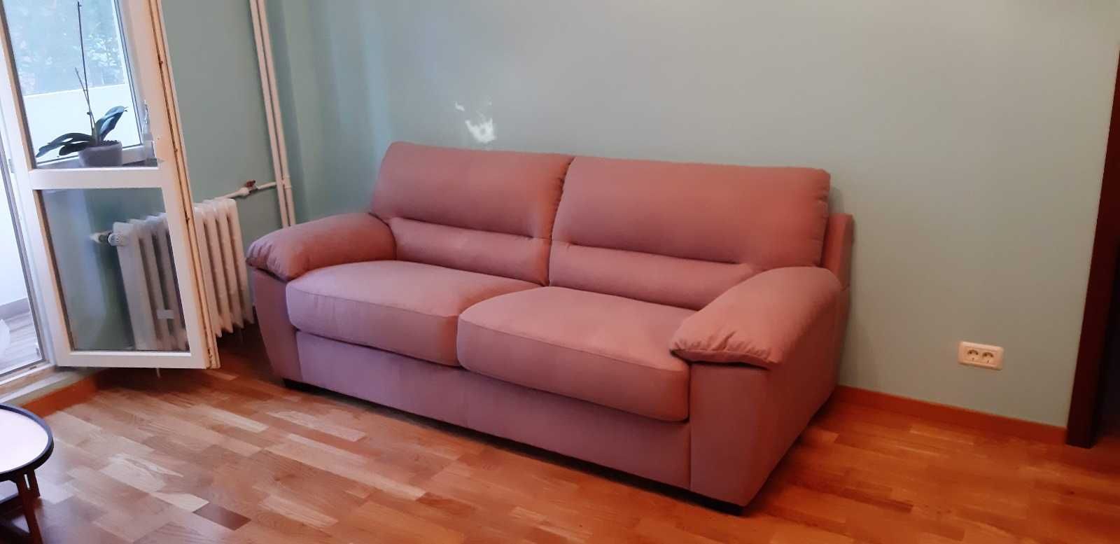 Canapea extensibila 3 locuri, roz pudra, Mobexpert