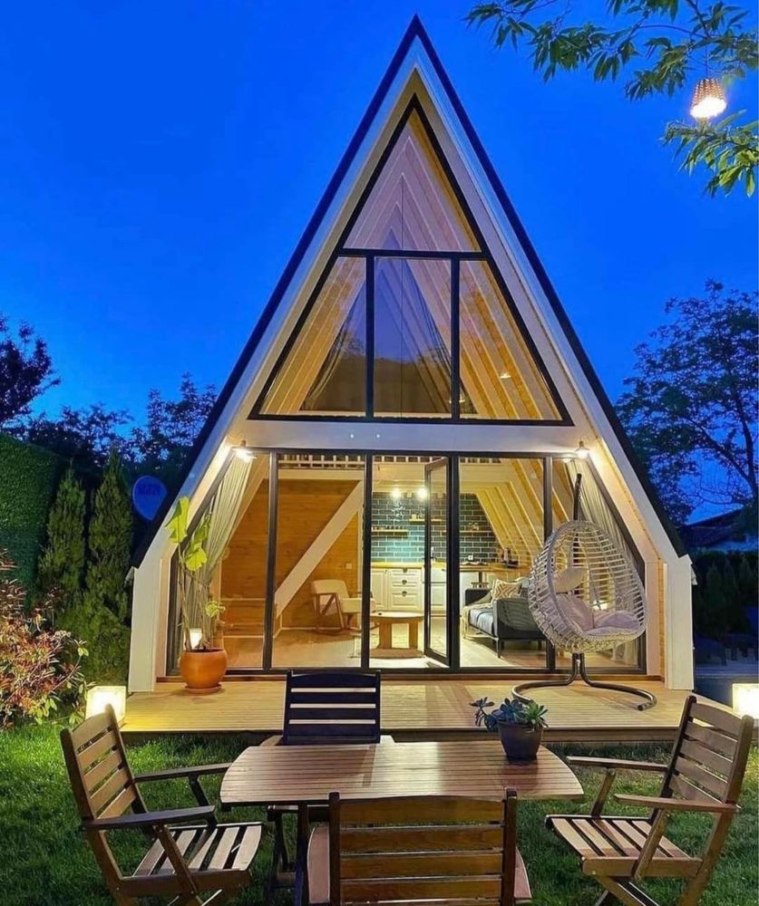 Cabane din lemn tip casa sau Aframe la comanda accept variante auto