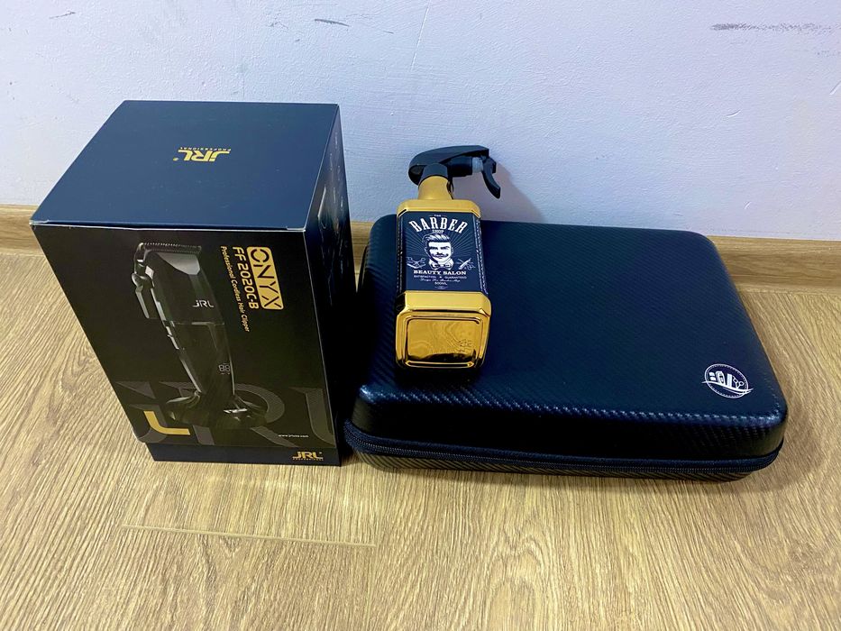 Set barber tuns frizerie + JRL Onyx nou , masina contur