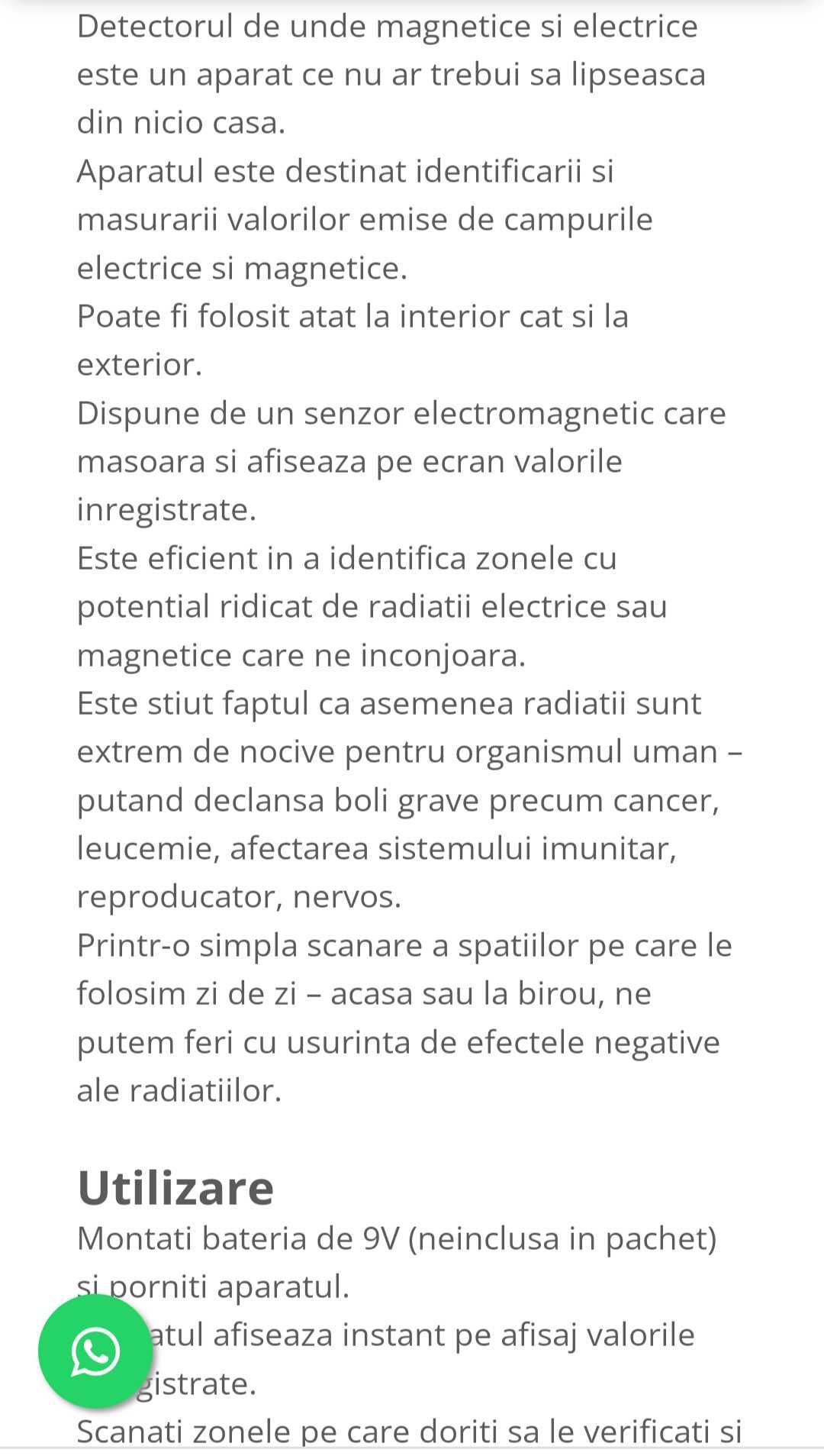 Detector radiații electromagnetice