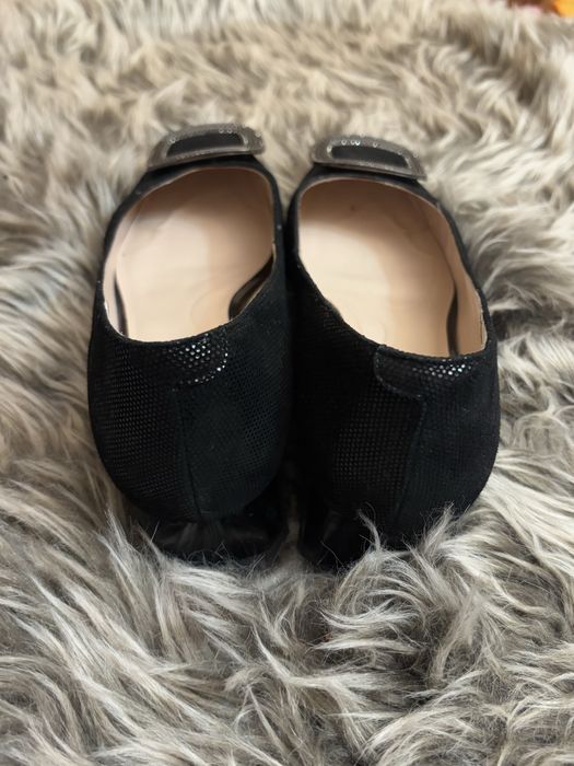 Pantofi din piele cu accesoriu argintiu