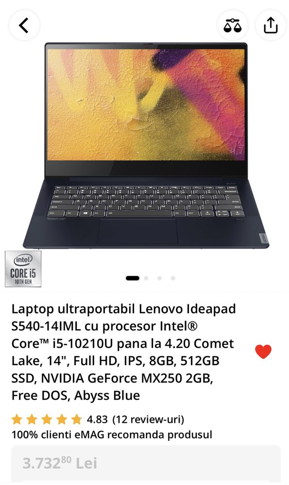 Laptop ultraportabil Lenovo Ideapad S540 i5