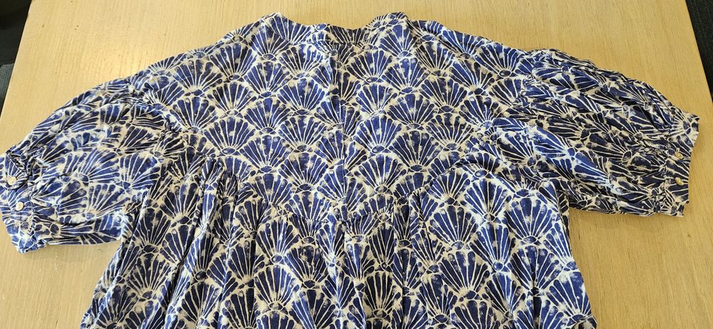 Babydoll dress albastru cu alb