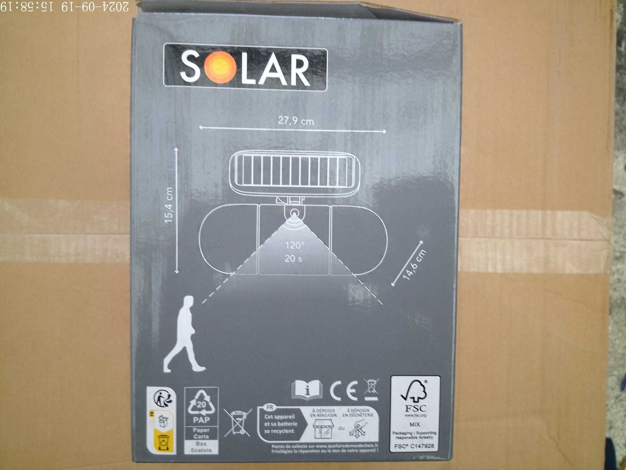 Proiector solar, 800 lumeni, cu senzor de miscare si crepuscular