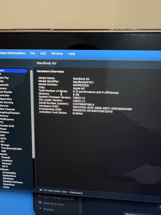 Macbook Air M1 2020, 13’