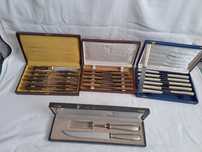 set 12 cutite frantuzesti vechi set vechi friptura - cadou