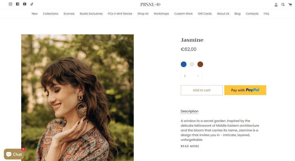 Обеци Personal Conversations - Jasmine - сини + подарък