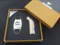 Луксозен комплект за пури COHIBA,запалка за пури с резачка,два цвята