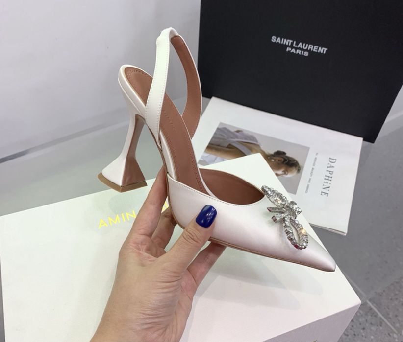 Pantofi Amina Muaddi piele pe comanda