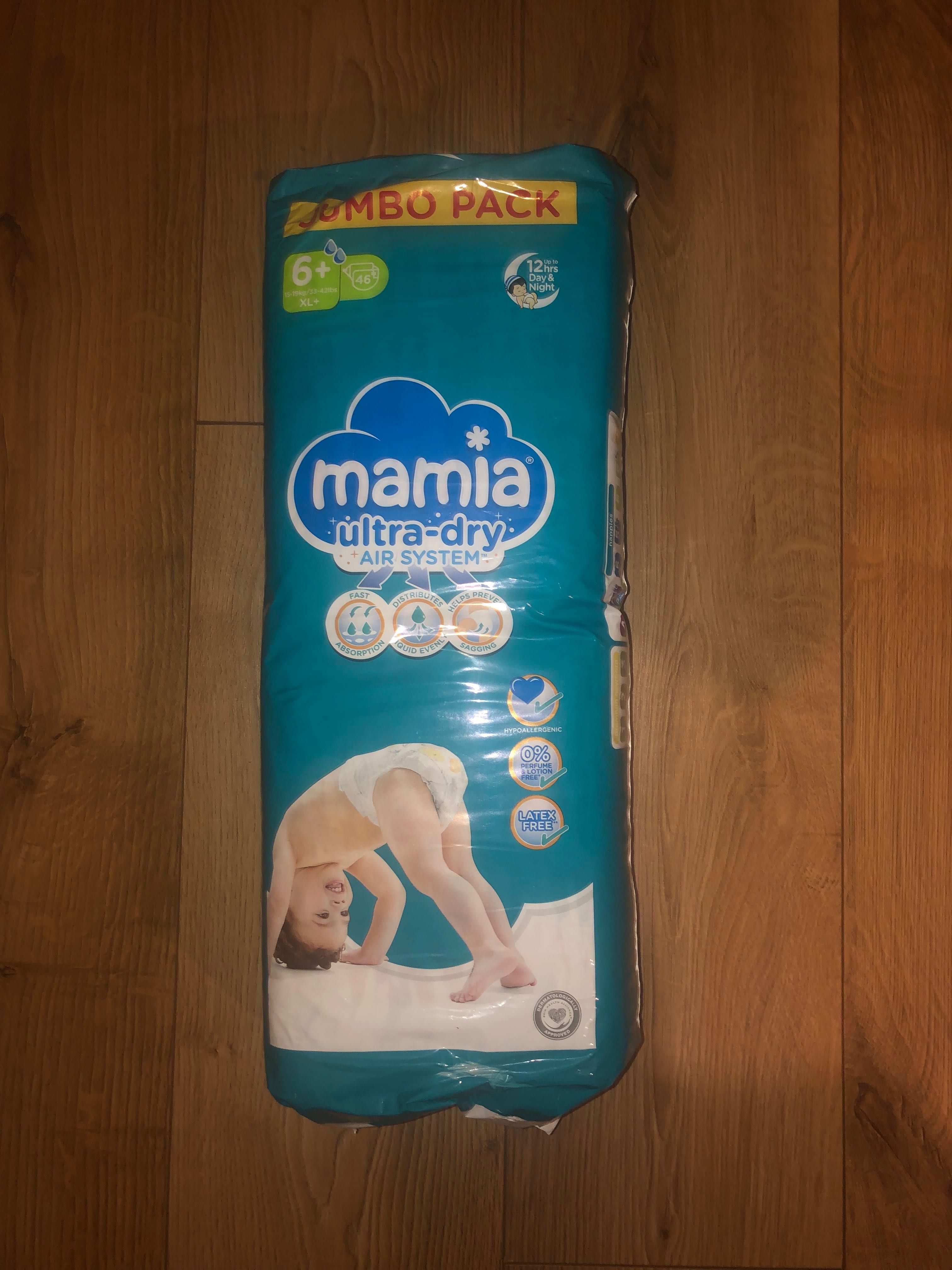 Scutece MAMIA-nr 6+ , JUMBO PK, 46 bucati, 15-19kg