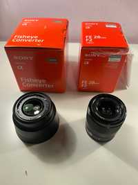 Oбектив Sony FE 28mm f/2 + конвертор Sony Fisheye Converter