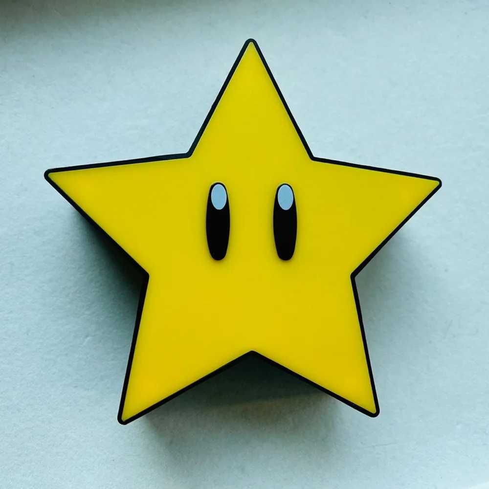 Настолна Нощна 3D лампа Super Mario Супер Марио Кубче Звезда - 2 вида
