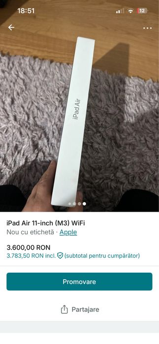 Ipad Air 11-inch (M3) wifi SIGILATA