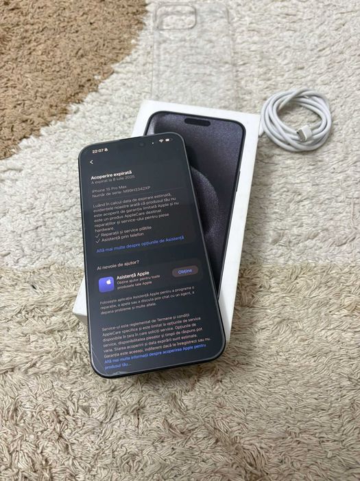 iPhone 15 Pro Max Black Titan 256GB - 87% Baterie - la Cutie full