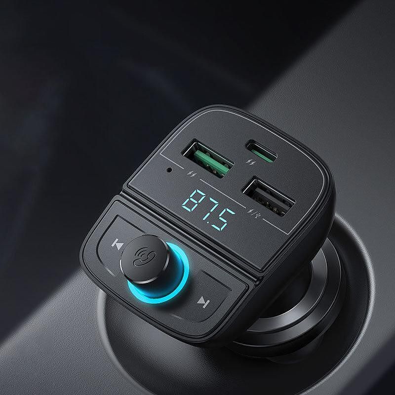 Ugreen fm transmitter bluetooth 5.0 mp3 car charger 3x usb tf micro sd