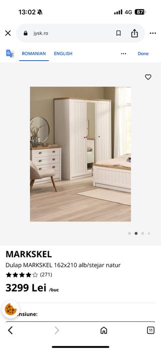 Vand dulap luat de la Jisk folosit doar 3 luni