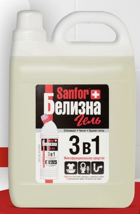 Белизна, Чистящее средство, Sanfor 3в1, Гель концентрат, 5 л