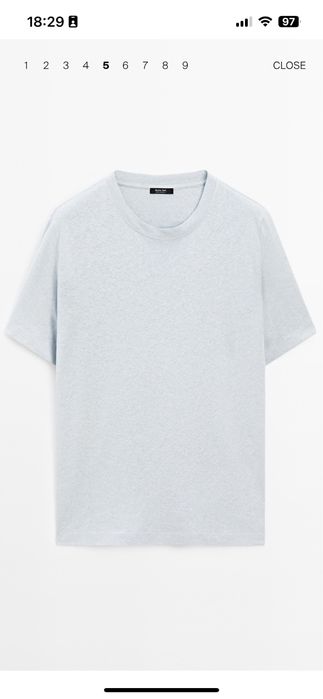 Светлосива тениска Massimo Dutti Premium M
