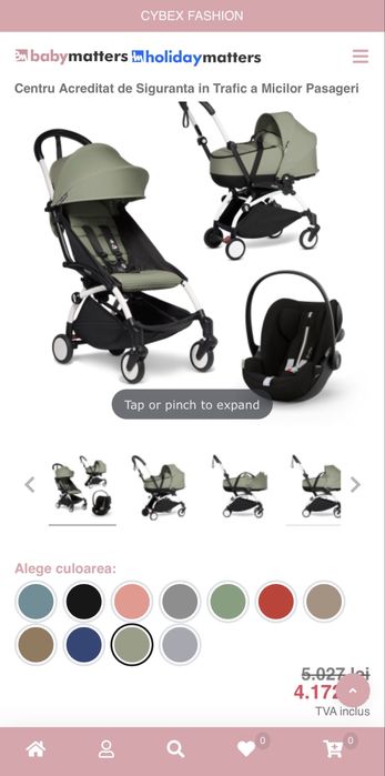 Carucior Yoyo babyzen 3in 1 + racheta rock it