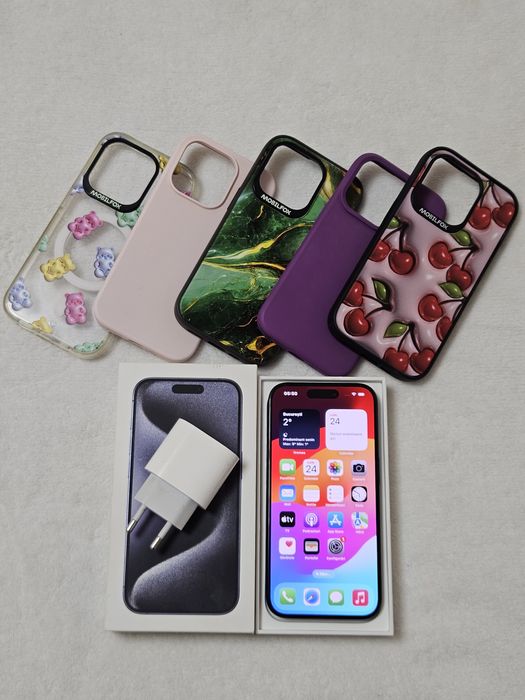 Iphone 15 pro 128GB Blue Titanium Full box, ca nou