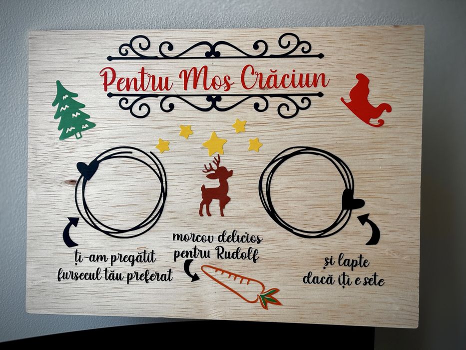 Tavita Lemn Mos Craciun