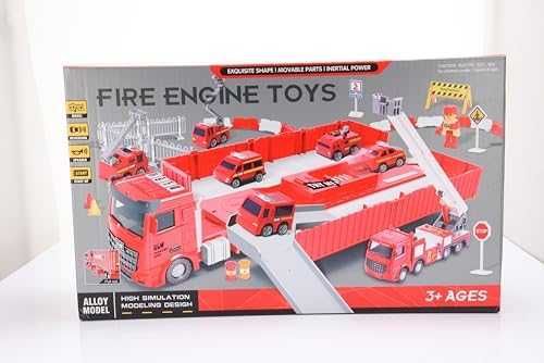 Нова Пожарна Играчка Комплект 7 Коли и Аксесоари за деца игра подарък