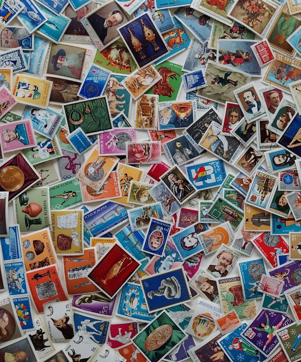 Loturi de timbre stampilate Romania 10 lei 100 de timbre