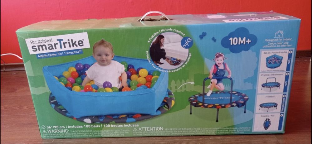 Детски батут 2 в 1, с басейн с топки