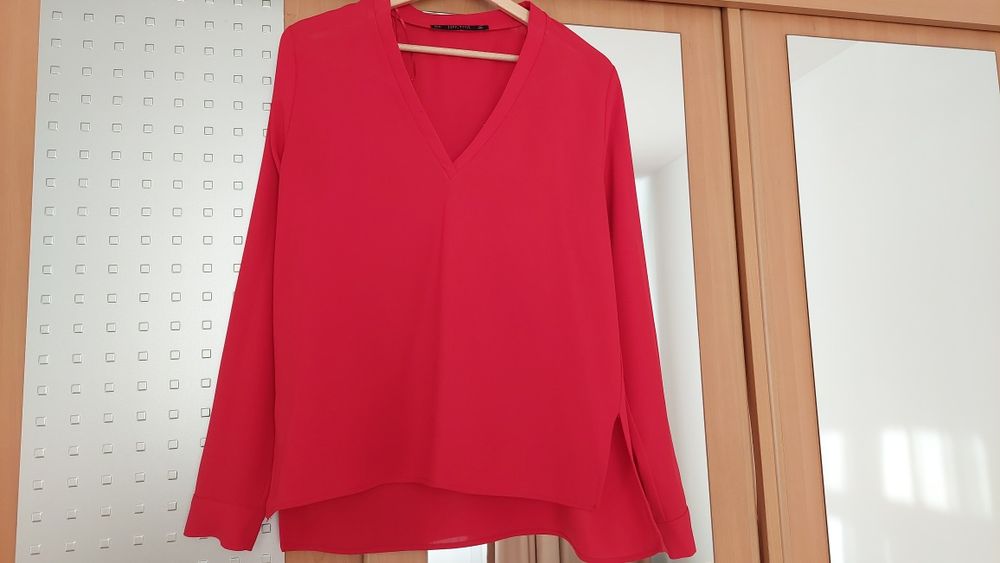 Bluza camasa rosie Zara