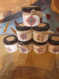 Малки ароматни свещи,ръчна изработка декупаж с български шевици