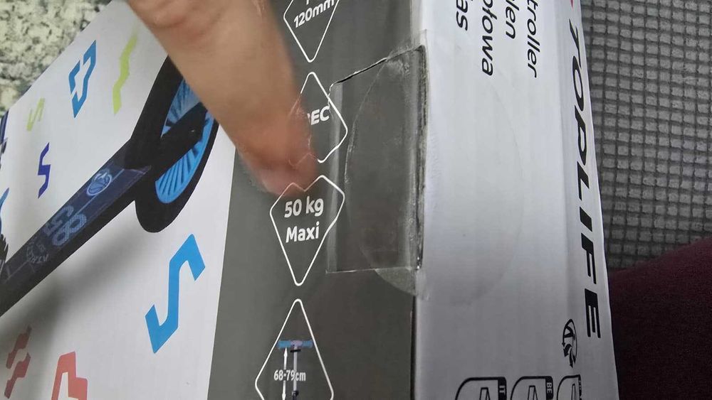 Trotineta unisex pentru copii Top Life, Negru cu Albastru