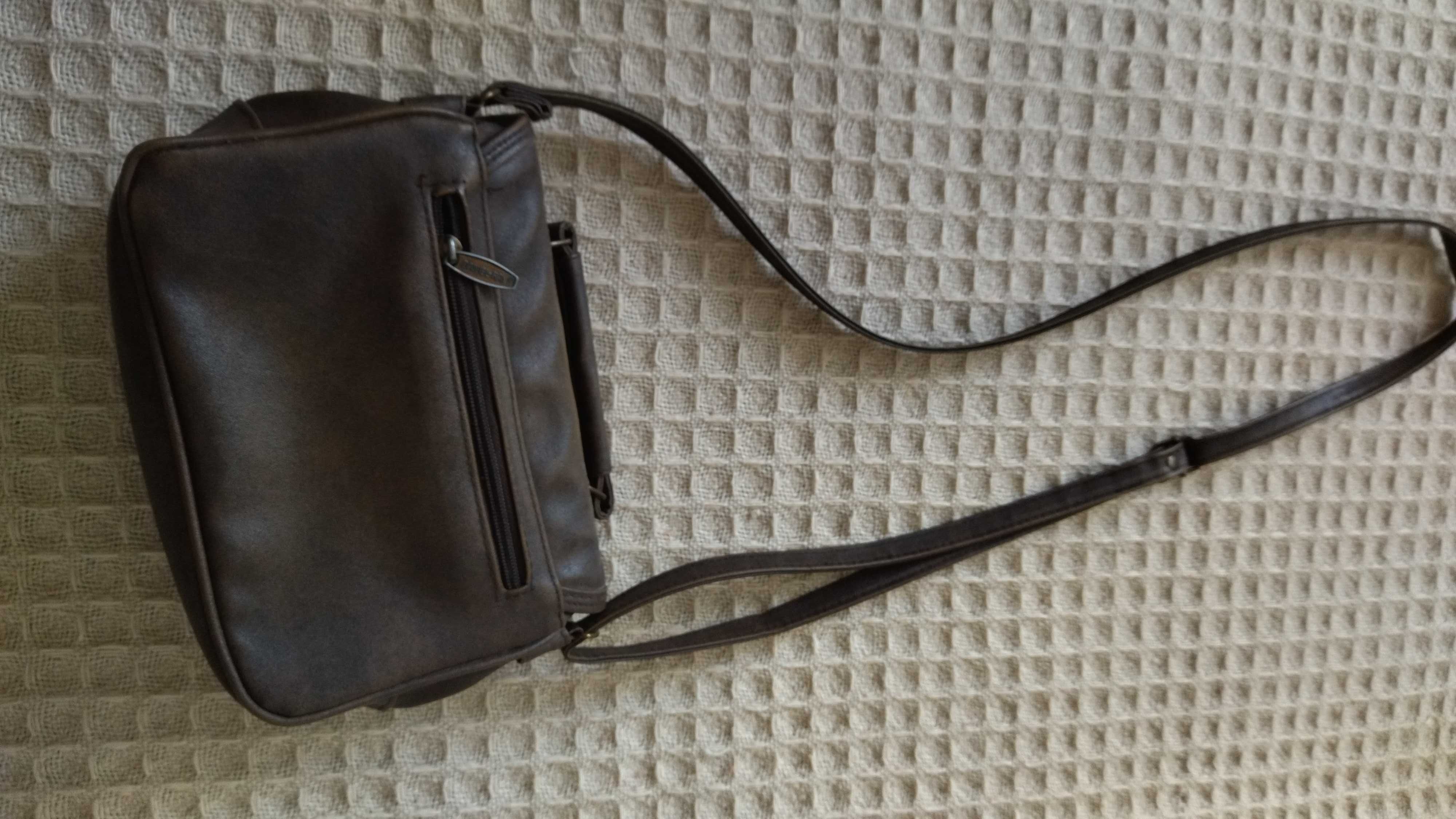 Чанта Daniel Ray от естествена кожа, сиво-кафяв цвят