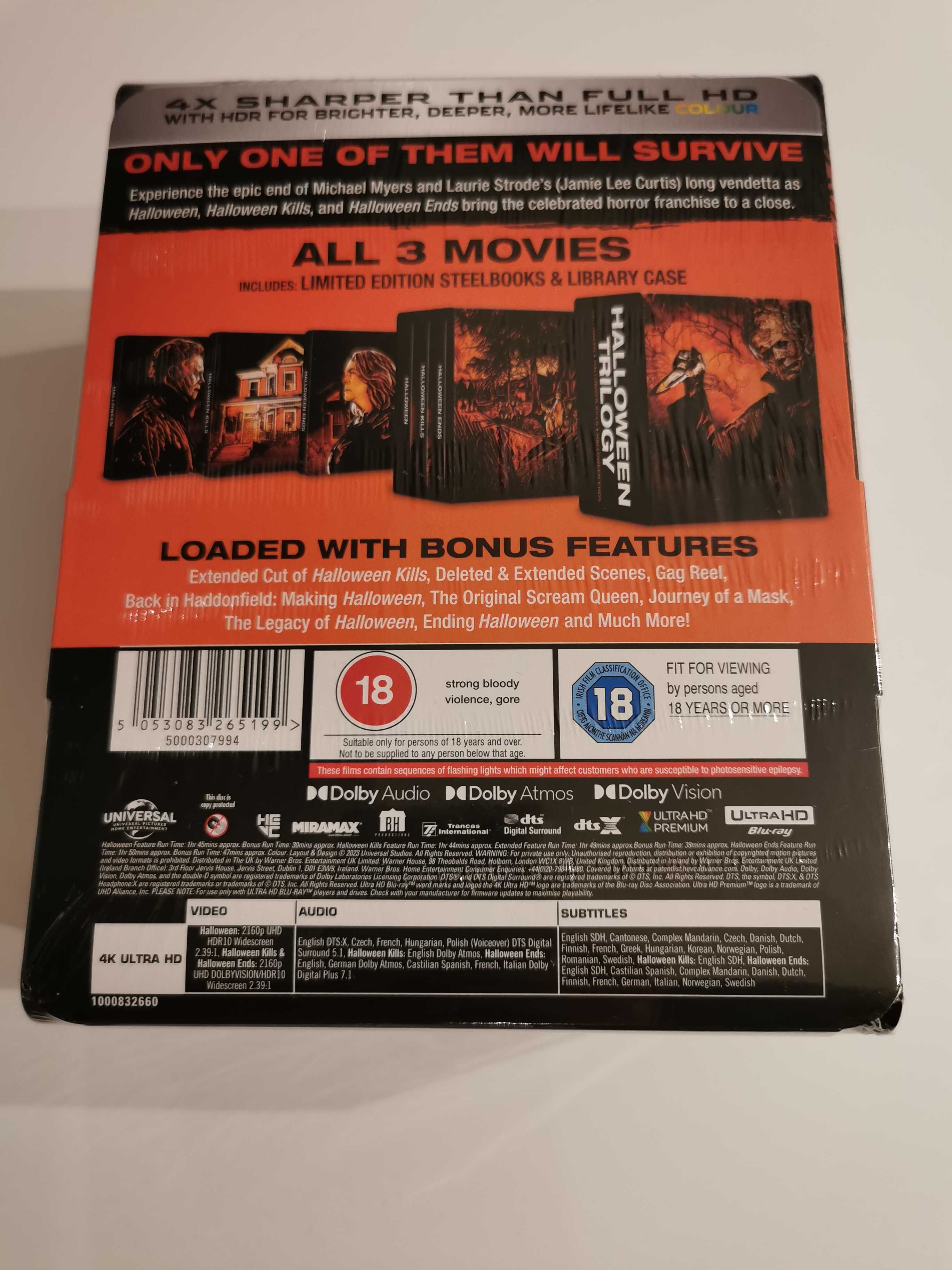 Film Halloween Limited Edition Steelbook Trilogy 4K UHD - NOU