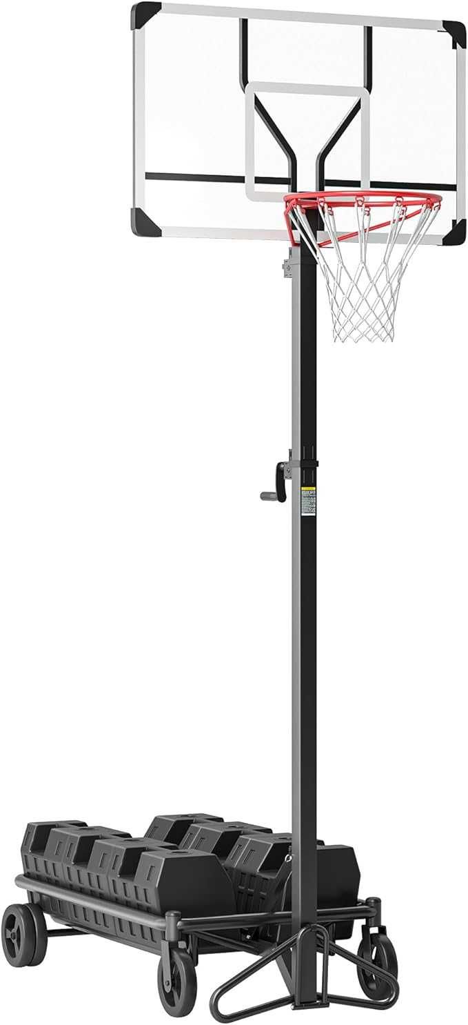 SPORTNOW Баскетболен кош за открито със стойка, 130-310 см