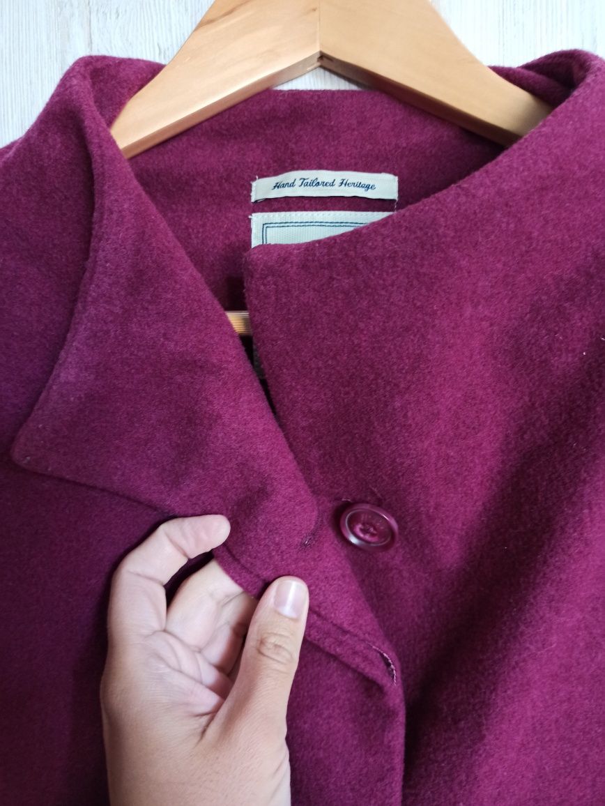 Топло палто Timeout с вълна, в цвят бордо, L - размер