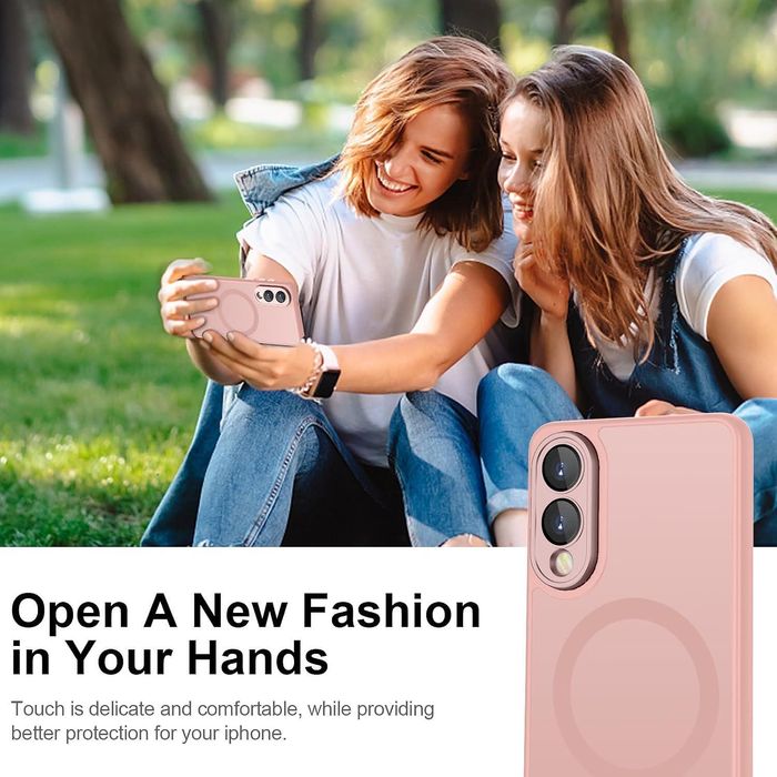 Матов magsafe кейс за samsung galaxy s25 edge - розов