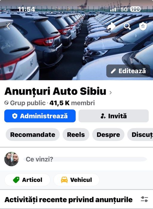 Grup Facebook „Anunțuri Auto Sibiu” – 41.000 membri activi