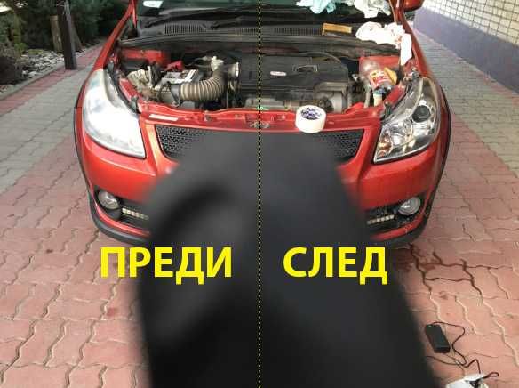 ПРОФЕСИОНАЛЕН комплект за химическо полиране на фарове +800ml полимер