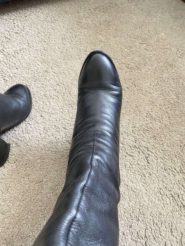 Cizme lungi Jil Sander navy, 35.5, imblanite