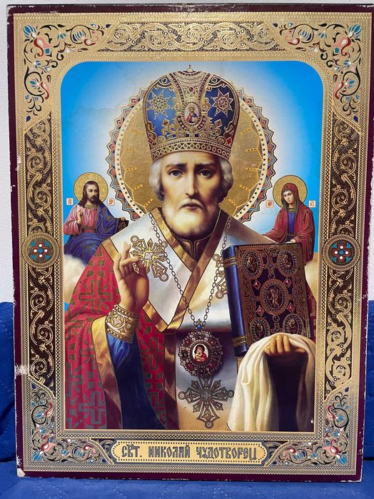 icoana veche icoana sfantul nicolae dim lun 40 cm lat 30 cm icoana