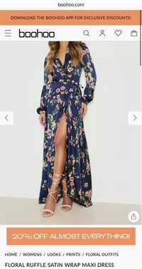 Rochie eleganta lunga, model floral, 38(M)