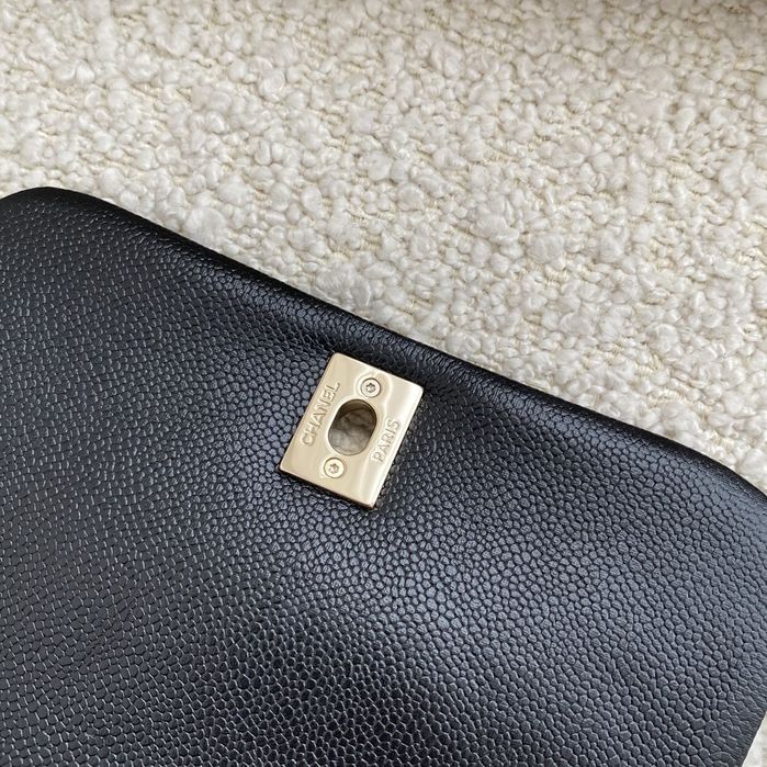 Rucsac ghiozdan Chanel 20x21cm, piele caviar, Premium