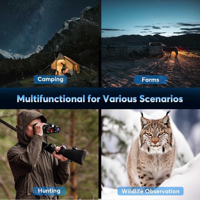 Нов Дийимин 4K бинокъл за нощно виждане, 3" с 8X увеличение, 5000mAh..