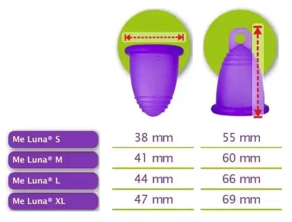 Cupa menstruală Me Luna, mărimi S și L