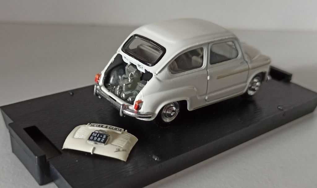 Macheta Fiat 600 D 1960 Scoala de soferi - Brumm 1/43