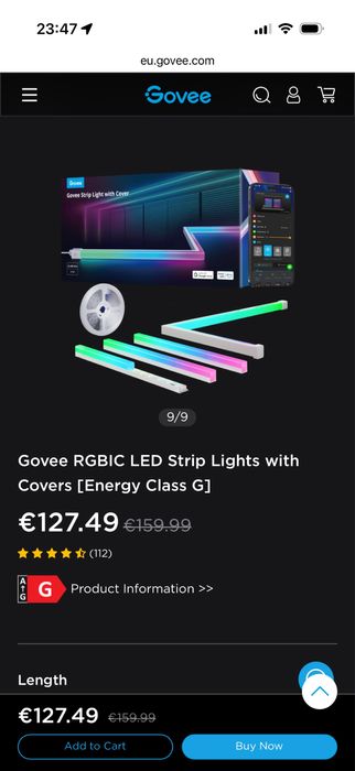 Govee RGBIC LED Strip Lights with Covers