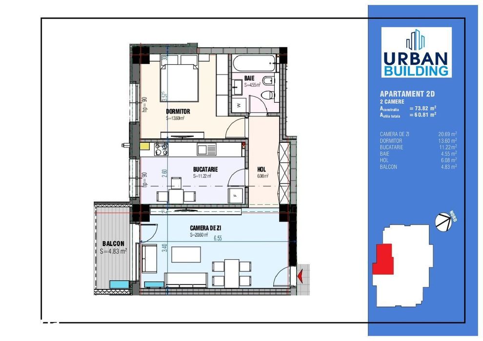 Apartament 2 camere URBAN Building